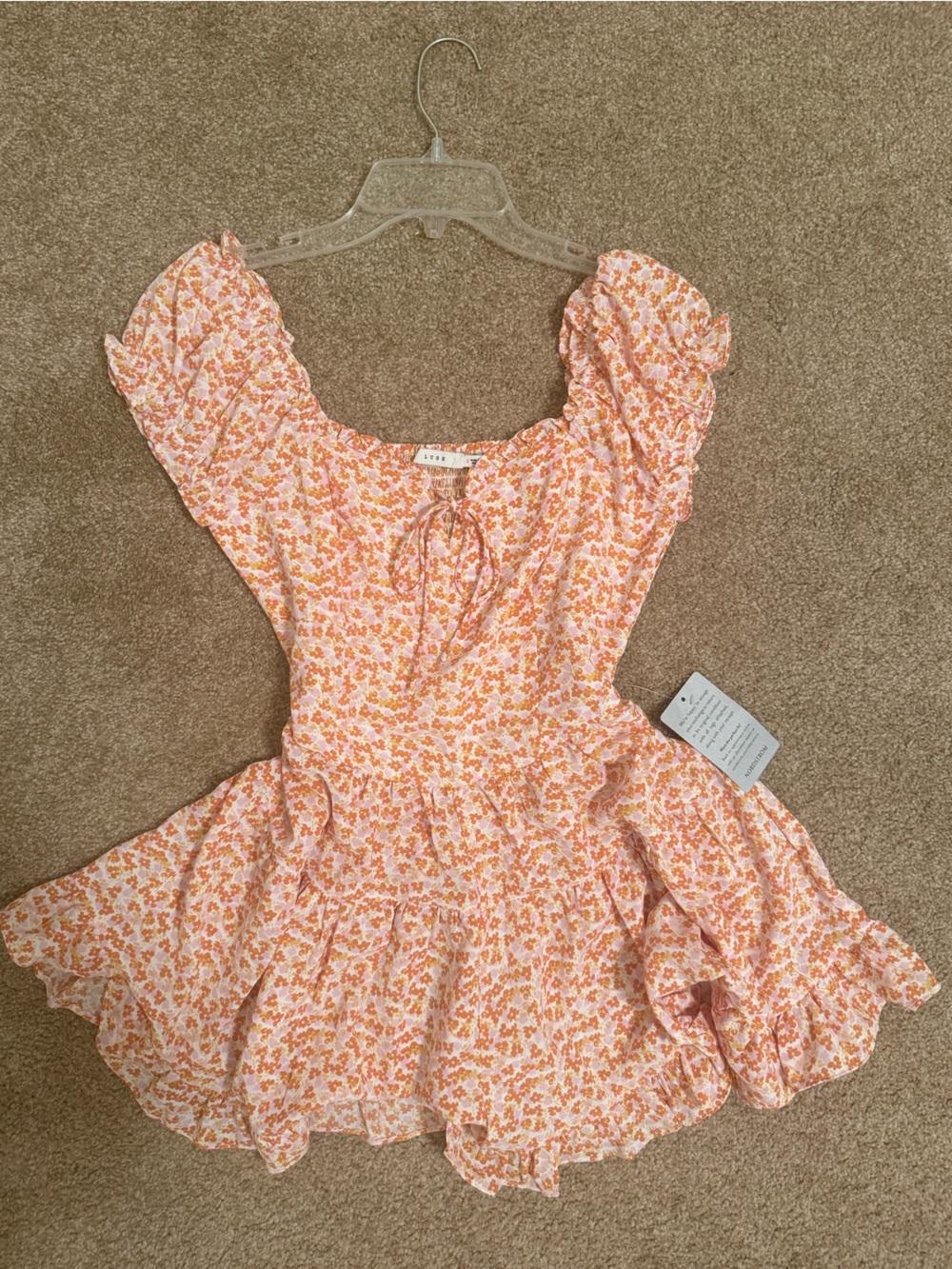 Peach Floral One-Piece Romper